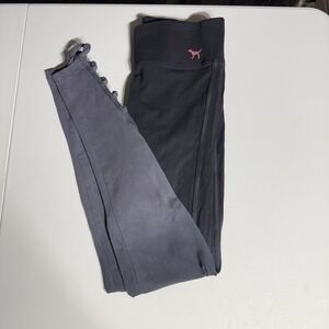 Victoria's Secret Womens PINK Yoga Cut Out Ombre Leggings Black/Gray Size XS